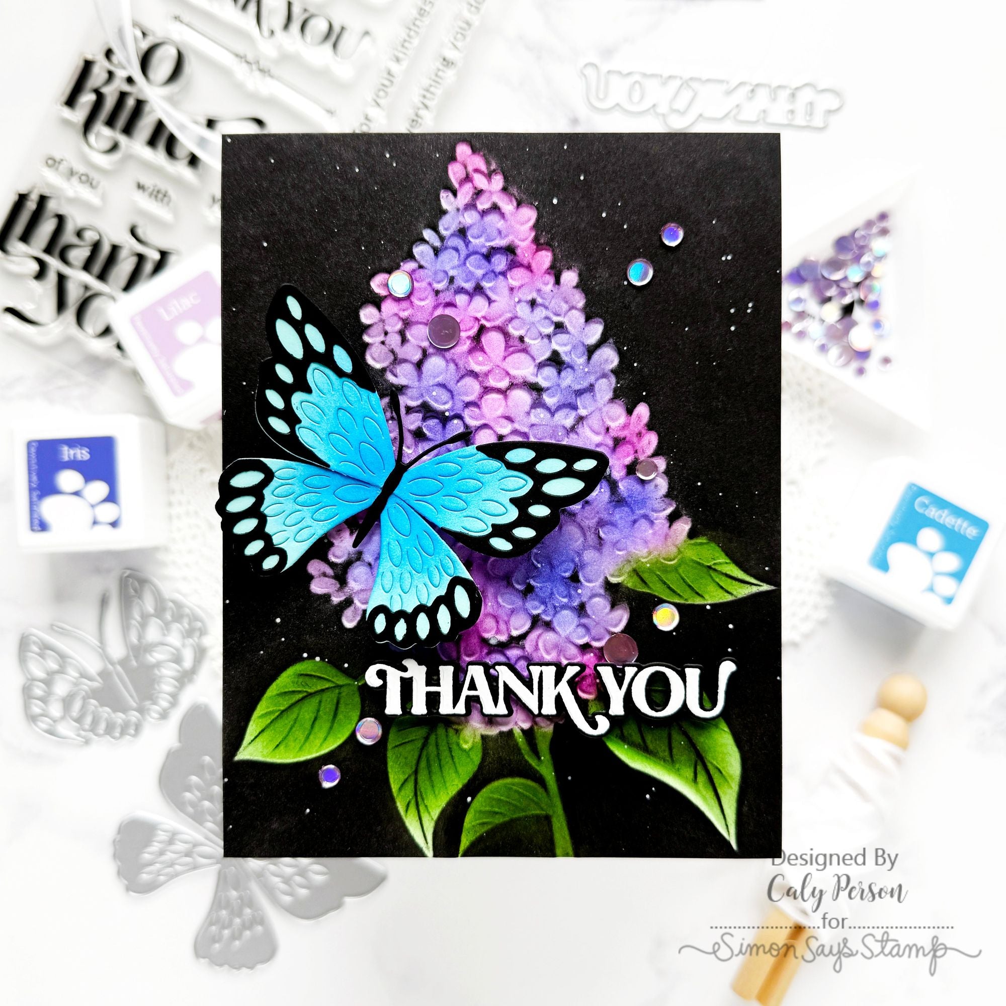 Simon Says Stamp Embossing Folder Pristine Lilac sf474 You Are My Favorite Thank You Card | color-code:ALT05