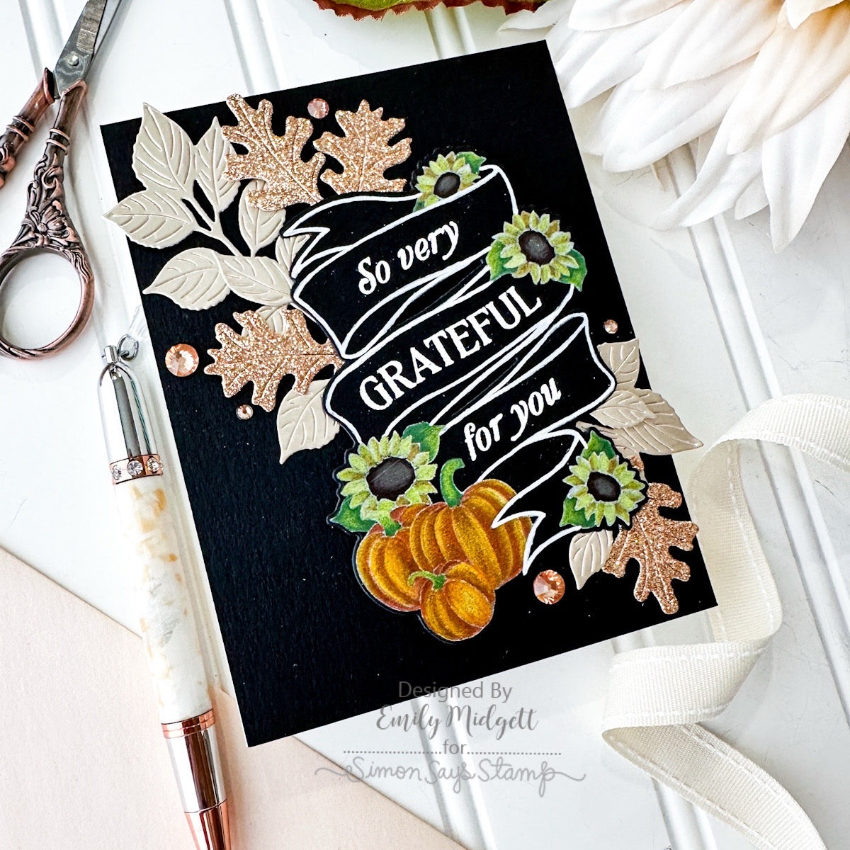 Simon Says Stamp Stencils Pumpkin Blessings 1097stc STAMPtember Grateful Card | color-code:ALT02