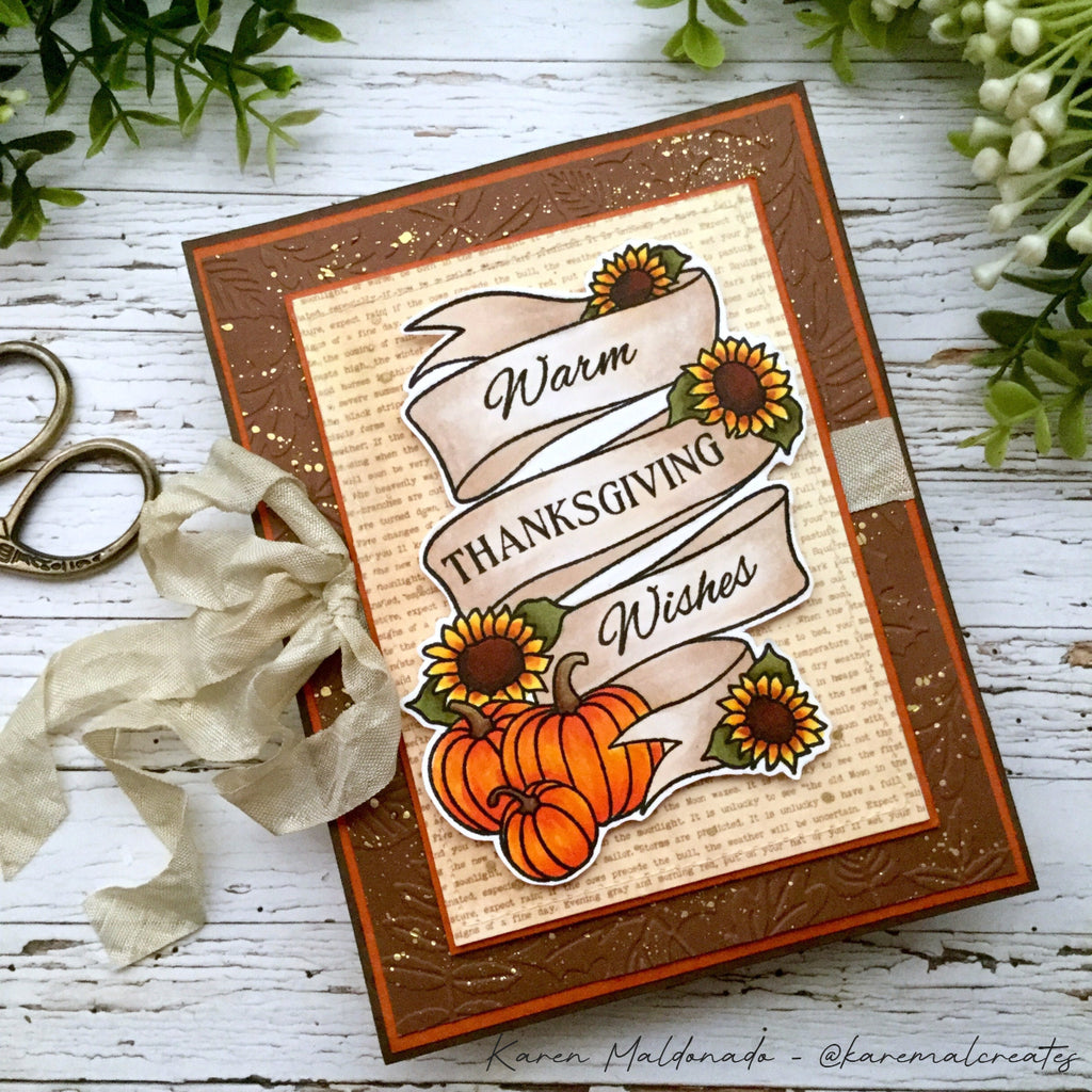 Simon Says Stamp Stencils Pumpkin Blessings 1097stc STAMPtember Thanksgiving Card