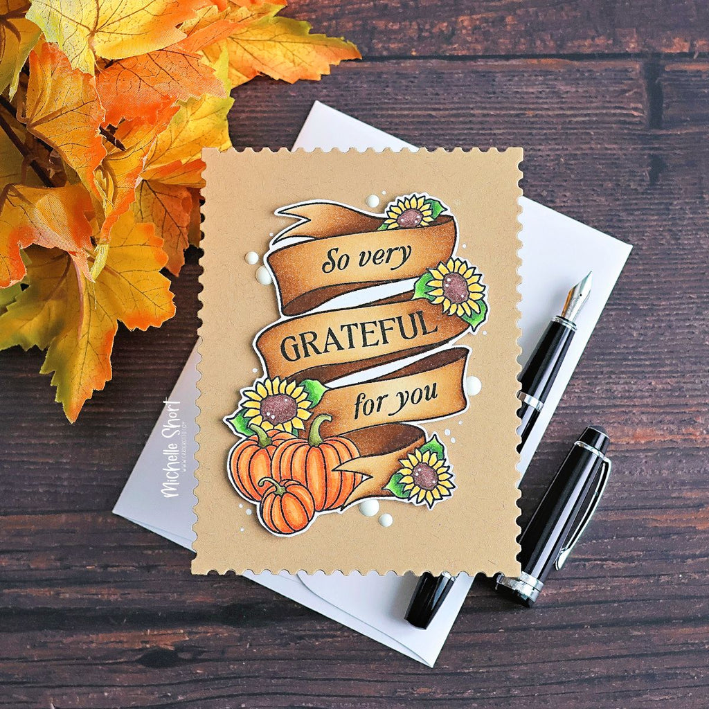 Simon Says Stamp Stencils Pumpkin Blessings 1097stc STAMPtember Grateful Card