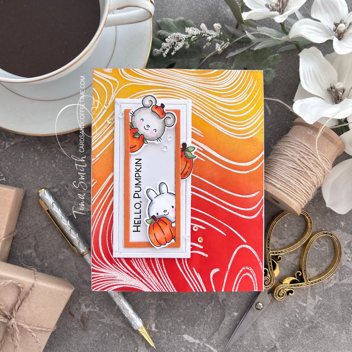 Simon Says Stamps and Dies Pumpkin Pals set1049pp STAMPtember Hello Card | color-code:ALT01