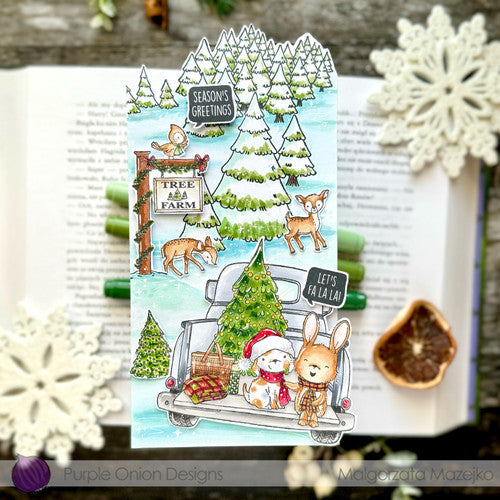 Purple Onion Designs Baby Deer Unmounted Cling Stamp Set pod1422 Malgorzata Mazejko Card