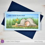 Purple Onion Designs Blue Days Unmounted Cling Stamp pod5045 Sorry You're Feeling Down