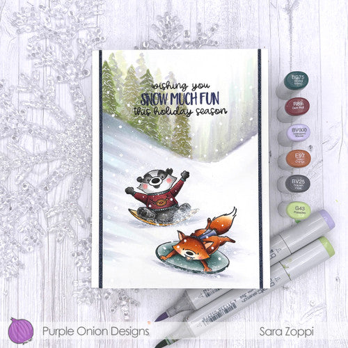 Purple Onion Designs Finn Unmounted Cling Stamp pod6003 Sara Zoppi Card