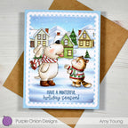 Purple Onion Designs Flappy And Tofu Snowflake Fun Unmounted Cling Stamp pod5060 Amy Young Card