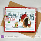 Purple Onion Designs Mr. Corgi And Mousy Winter Friends Unmounted Cling Stamp pod5064 Amy Young Card