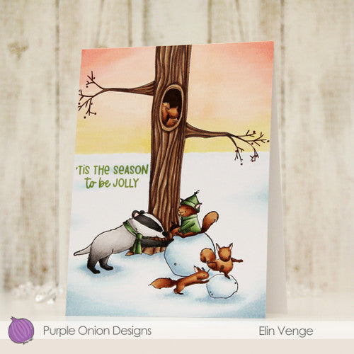 Purple Onion Designs Scarlett's Tree Unmounted Cling Stamp pod6029 Elin Venge Card