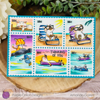 Purple Onion Designs Sunny Sunning Unmounted Cling Stamp pod6052 Summer Fun Stamp Card