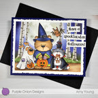 Purple Onion Designs Tofu And Friends Trick Or Treat Unmounted Cling Stamp pod5055 Amy Young