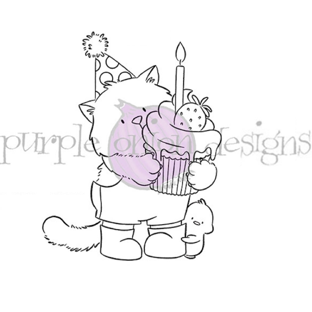 Purple Onion Designs Tofu Birthday Wishes Unmounted Cling Stamp pod5049