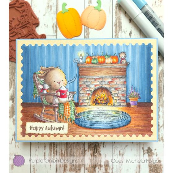 Purple Onion Designs Warm And Cozy Cocoa Wishes Unmounted Cling Stamp pod5057 Michela Folgori Card