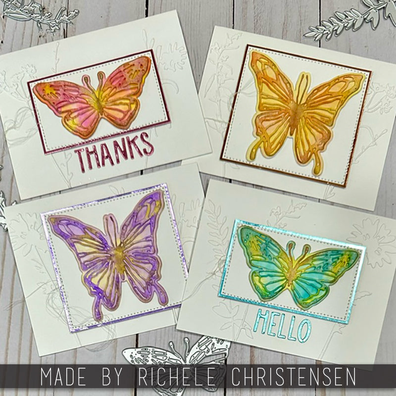 Tim Holtz Sizzix Vault Scribbly Butterfly Thinlits Dies 666564 thanks