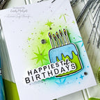 Rainbow Splash Clear Stamps and Stencil Birthday Bash set742bb Splendor Birthday Card | color-code:ALT02