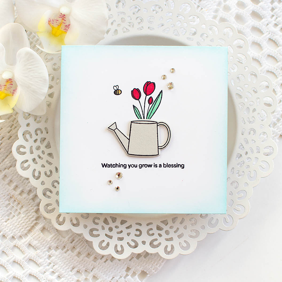 Rainbow Splash Wafer Dies Budding Blossoms rsd612c Beautiful Moments Encouragement Card | color-code:ALT03