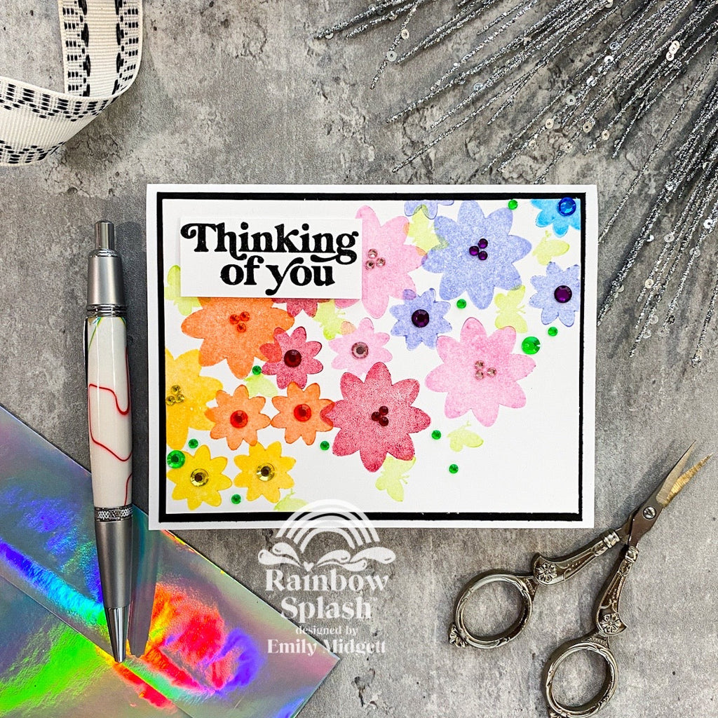 Rainbow Splash Rainbow Inks And Reinkers Complete Set rs23ari Thinking of You Card