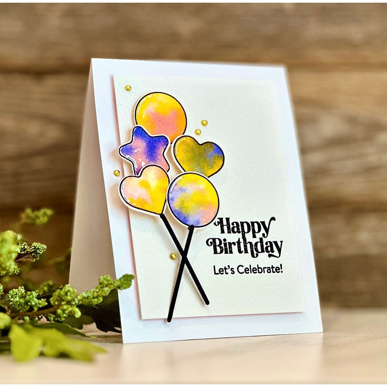 Rainbow Splash Wafer Dies Birthday Wishes rsd600c Birthday Card