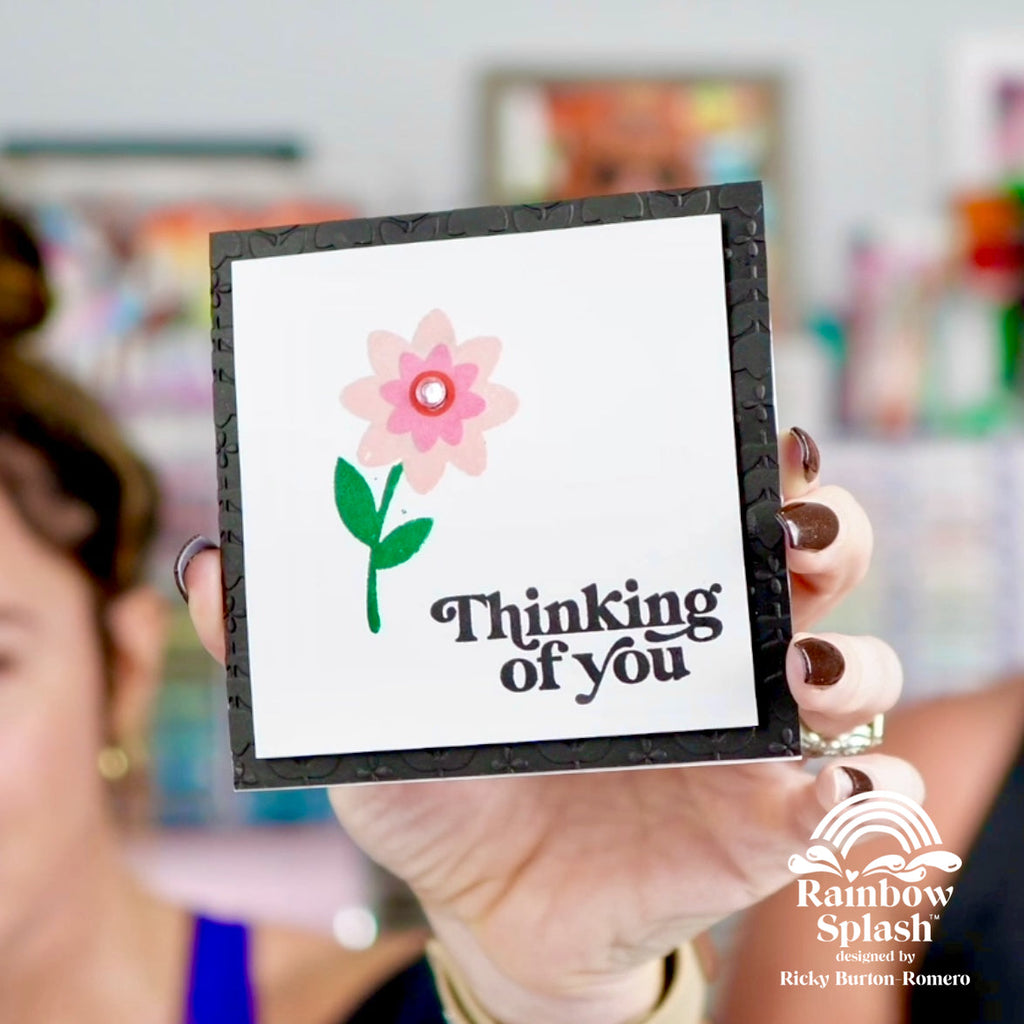 Rainbow Splash Clear Stamps Happy Blooms rs103 Thinking of You Card