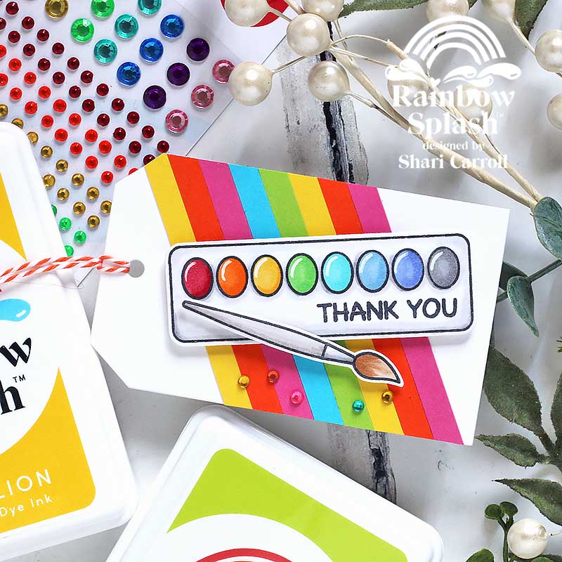 Rainbow Splash Wafer Dies Schoolhouse Messages rsd601c Thank You Tag