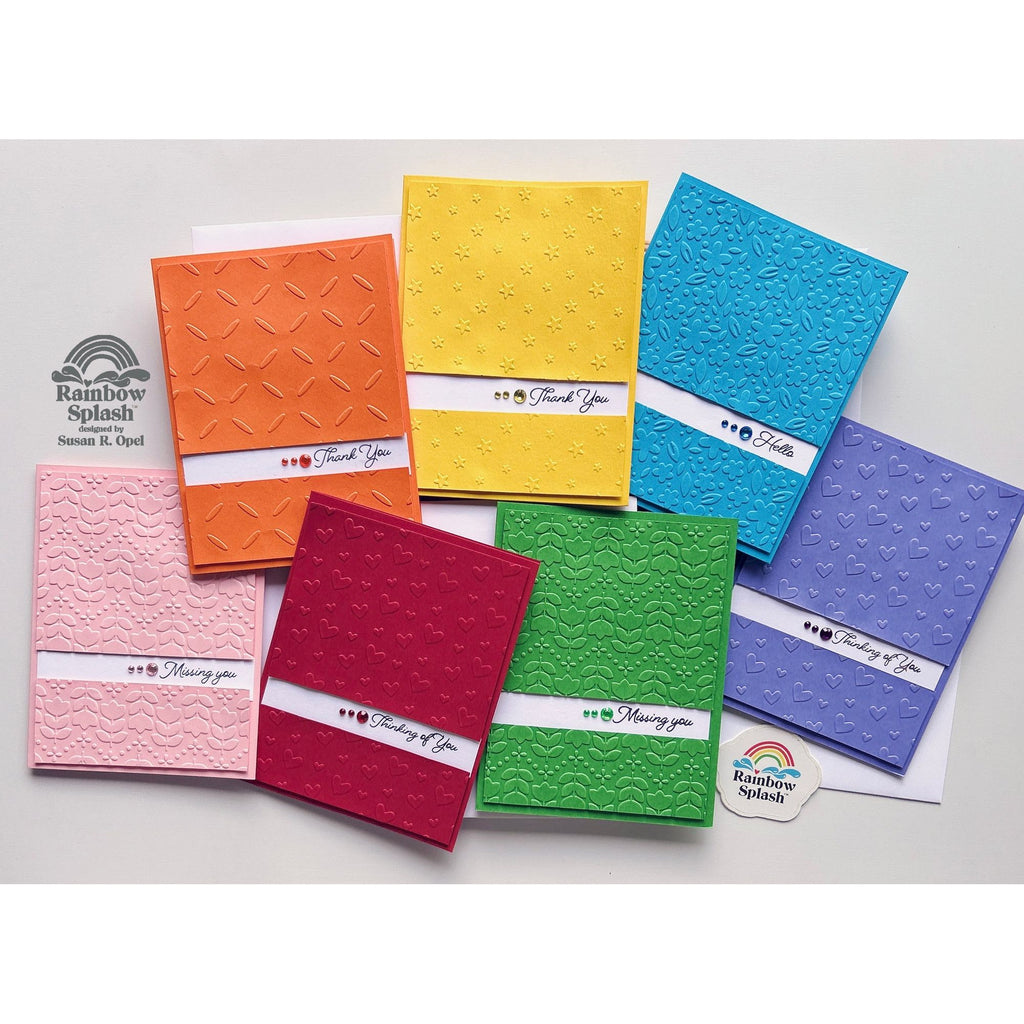 Rainbow Splash Embossing Folder Twinkling Stars rsef6 Colorful Card Set | color-code:ALT02