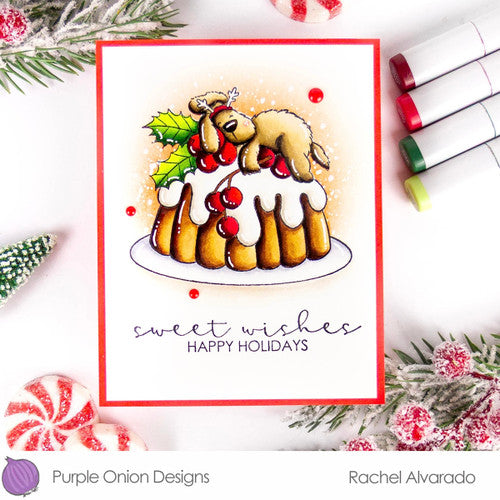 Purple Onion Designs Flappy's Figgy Pudding Unmounted Cling Stamp pod5067