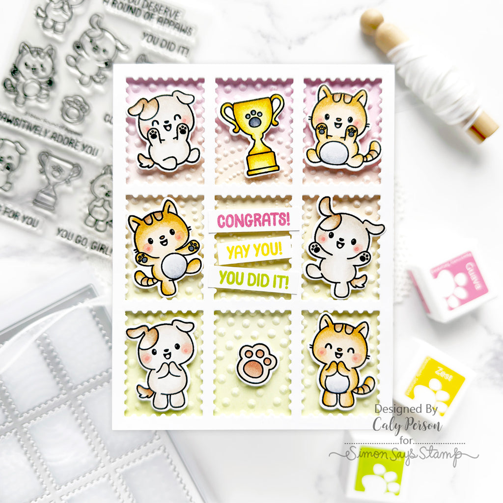 Simon Says Stamp Embossing Folder Radial Dots sf415 Favorite Things Congrats Card | color-code:ALT04