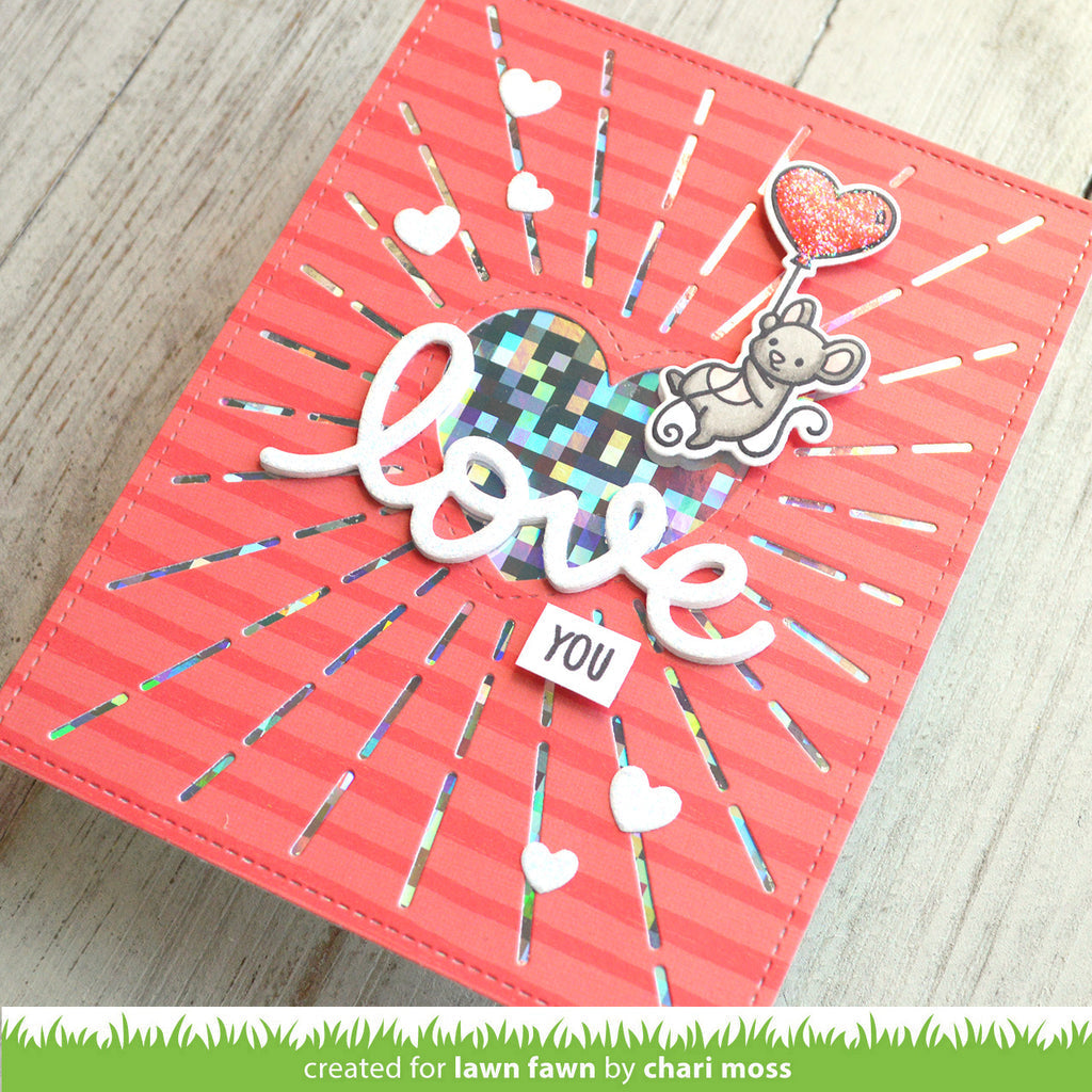 Lawn Fawn All My Heart Clear Stamps lf3017 love you