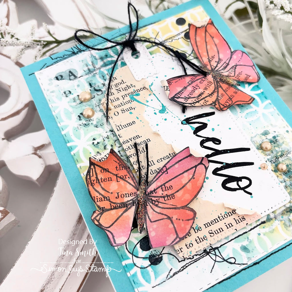 Ranger Bisque Liquid Pearls Pearlescent Paint LPL28062 Mixed Media Hello Card | color-code:ALT01