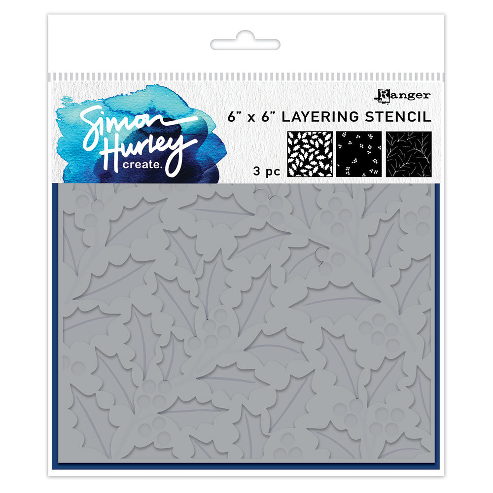 Ranger Simon Hurley Festive Holly Stencils hus94326