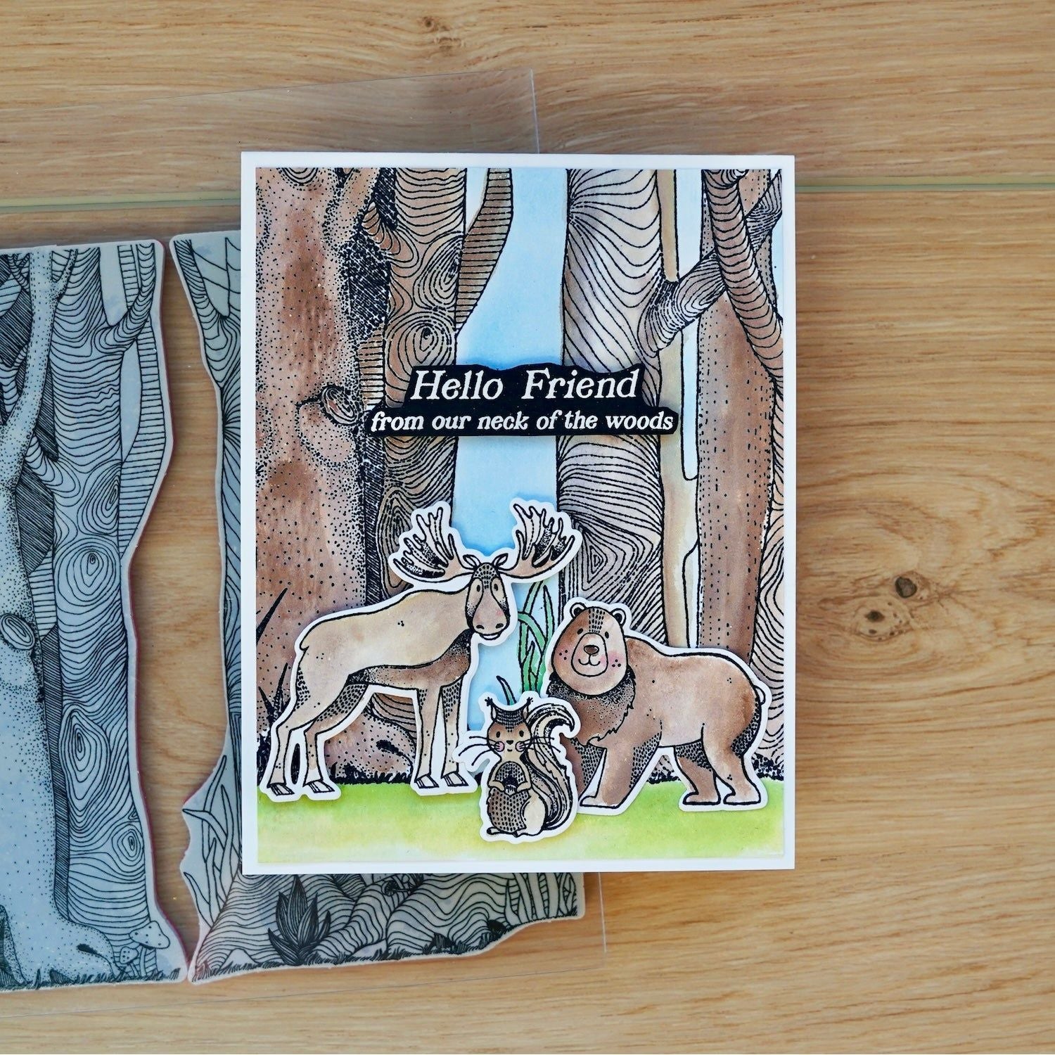 Ranger Simon Hurley Woodland Wildlife Clear Stamps hur87991 Hello Friend