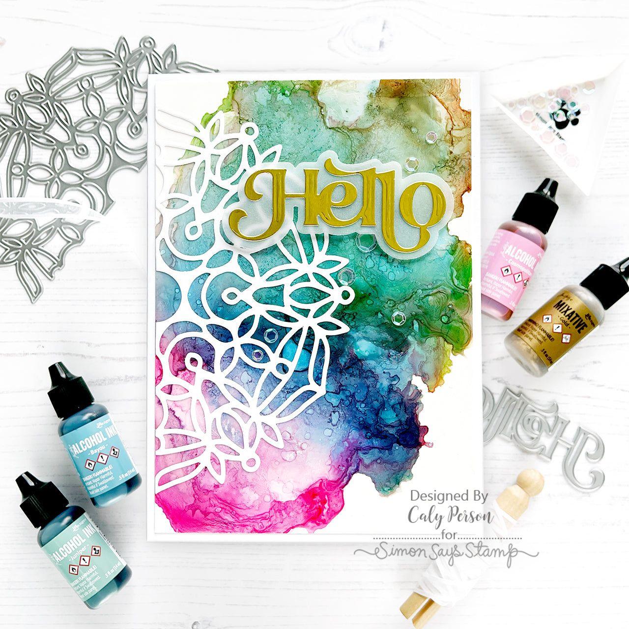 Tim Holtz Alcohol Ink Set Of 9 Ranger Bundle Hello Card | color-code:ALT05