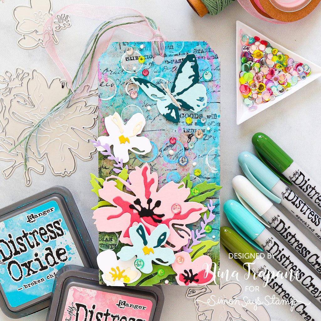 Ranger Tim Holtz Distress Crayon Peeled Paint TDB49623 Butterfly Tag Project | color-code:ALT02