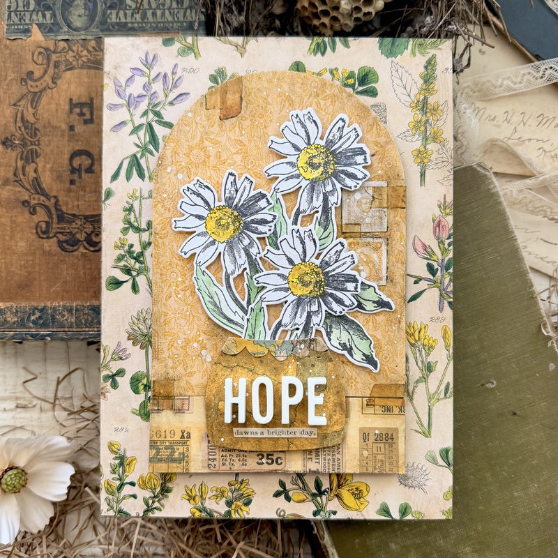 Ranger Tim Holtz Distress Crayon Walnut Stain TDB49654 Hope Panel Tutorial | color-code:ALT25