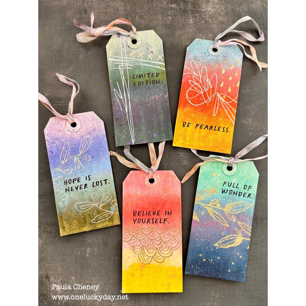 Ranger Tim Holtz Distress Crayons Set 7 TDBK51770 Colorful Tags Project | color-code:ALT03