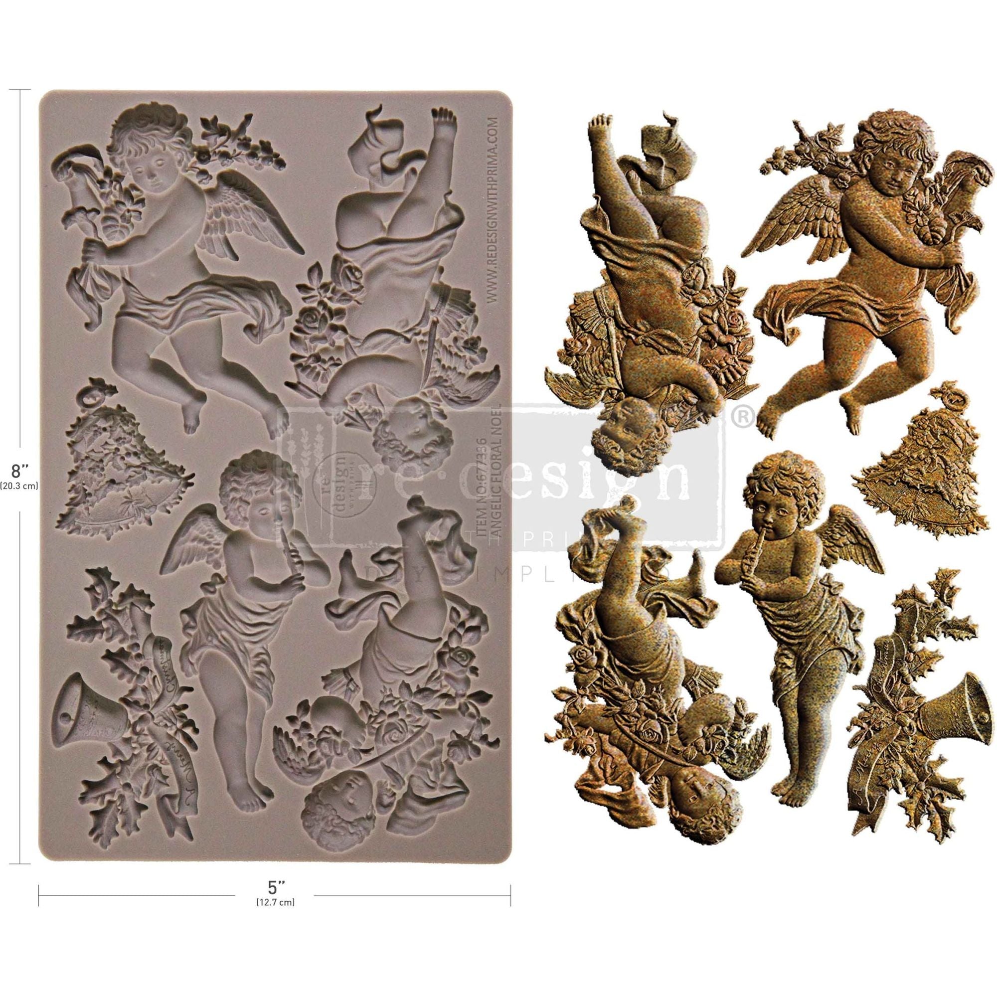 Redesign With Prima Marketing Angelic Floral Noel Decor Mould 677336