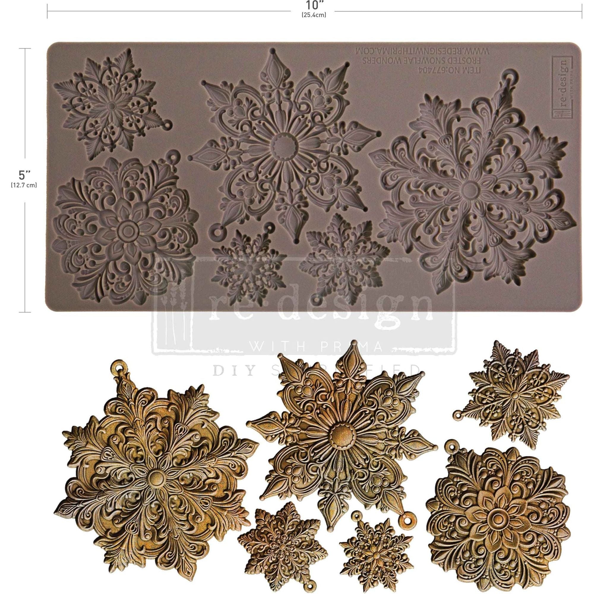 Redesign With Prima Marketing Frosted Snowflake Wonders Decor Mould 677404