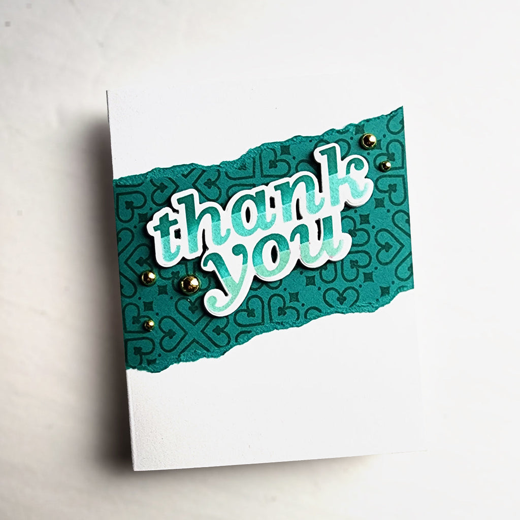 Simon Says Cling Stamp Regal Hearts sss102914 Sweetheart Thank You Card