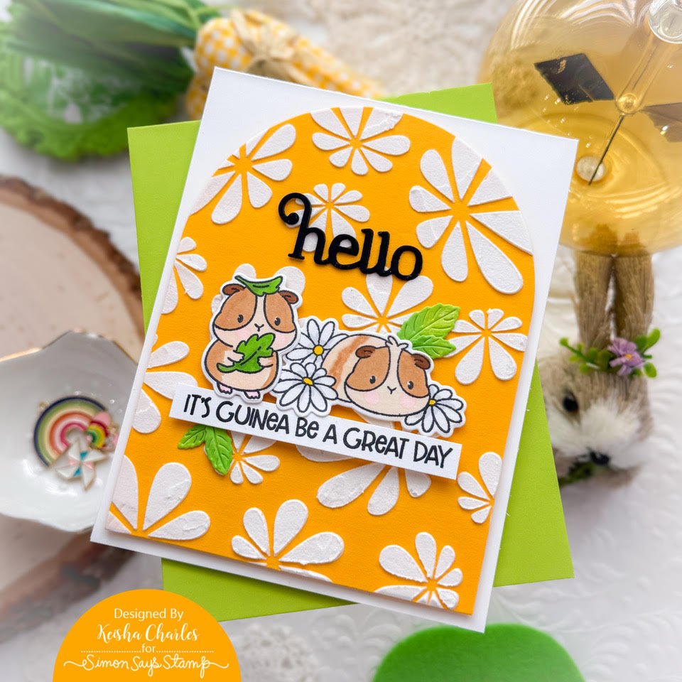 Simon Says Stamp Stencil Retro Daisies 1103st Beautiful Moments Birthday Card | color-code:ALT04