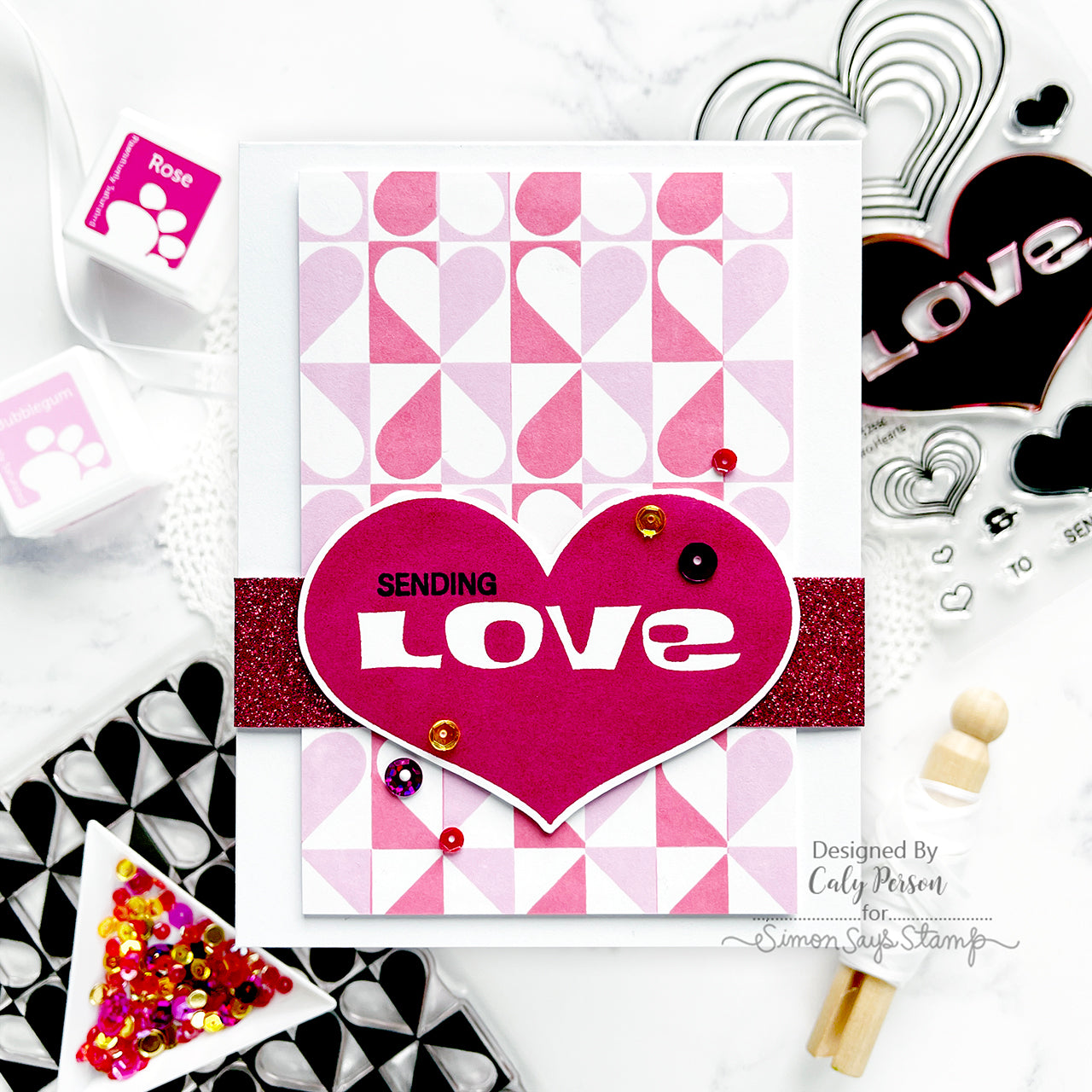 Simon Says Stamp To Love Collection I Want It All Stamps and Coordinating Dies set911sd Love Card