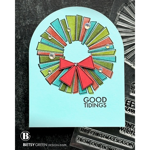 Simon Says Clear Stamps Retro Wreath 2298msc Christmas Card | color-code:ALT01