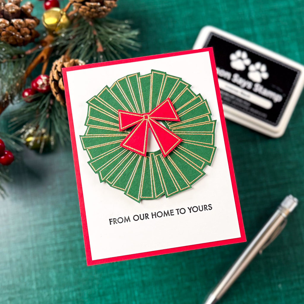 Simon Says Stamp Retro Wreath Wafer Dies 1439mdc And Everything Nice Christmas Card