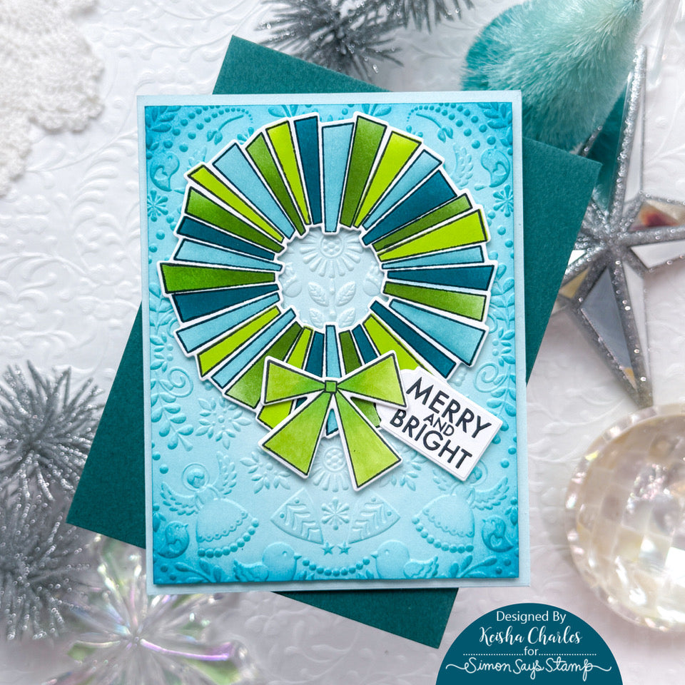 Simon Says Stamp Retro Wreath Wafer Dies 1439mdc And Everything Nice Christmas Card