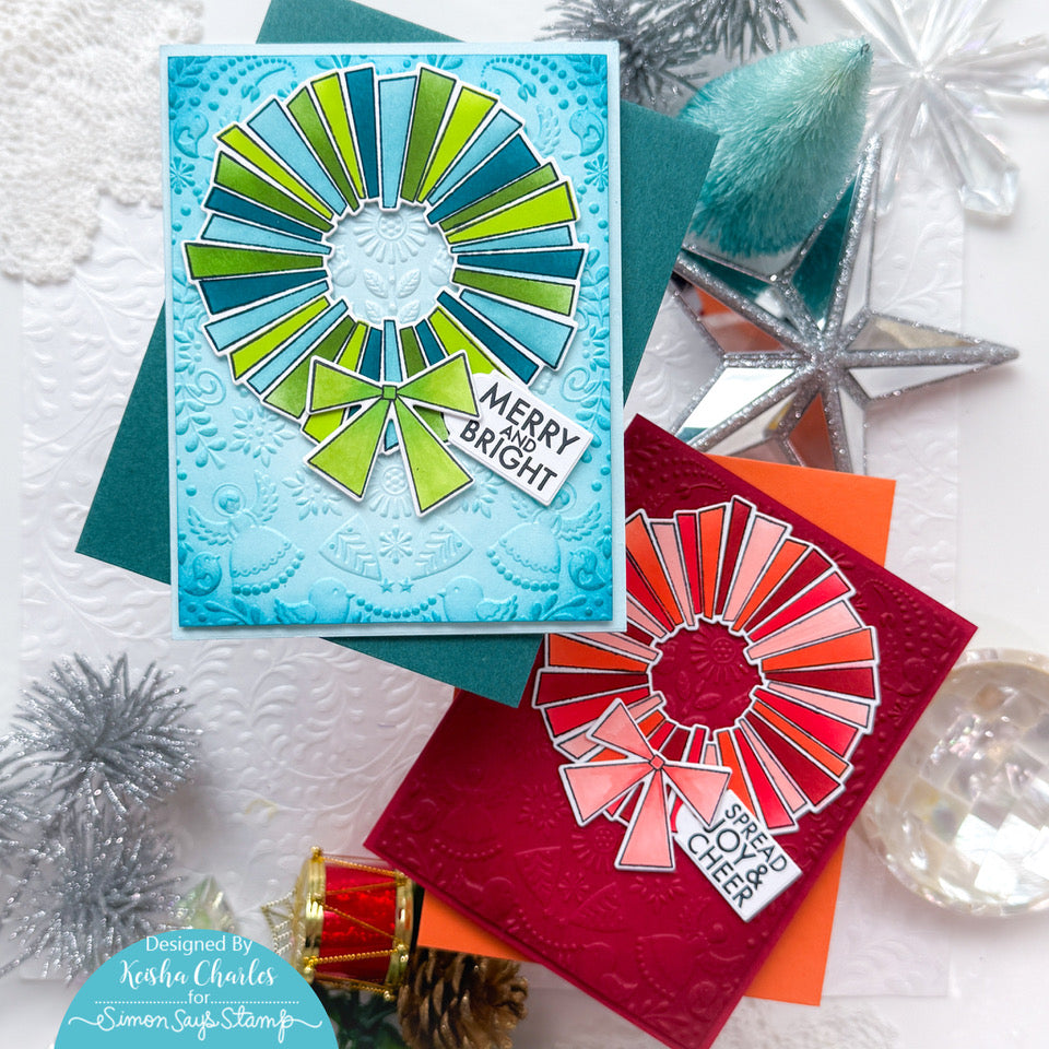 Simon Says Clear Stamps Retro Wreath 2298msc Christmas Cards | color-code:ALT08