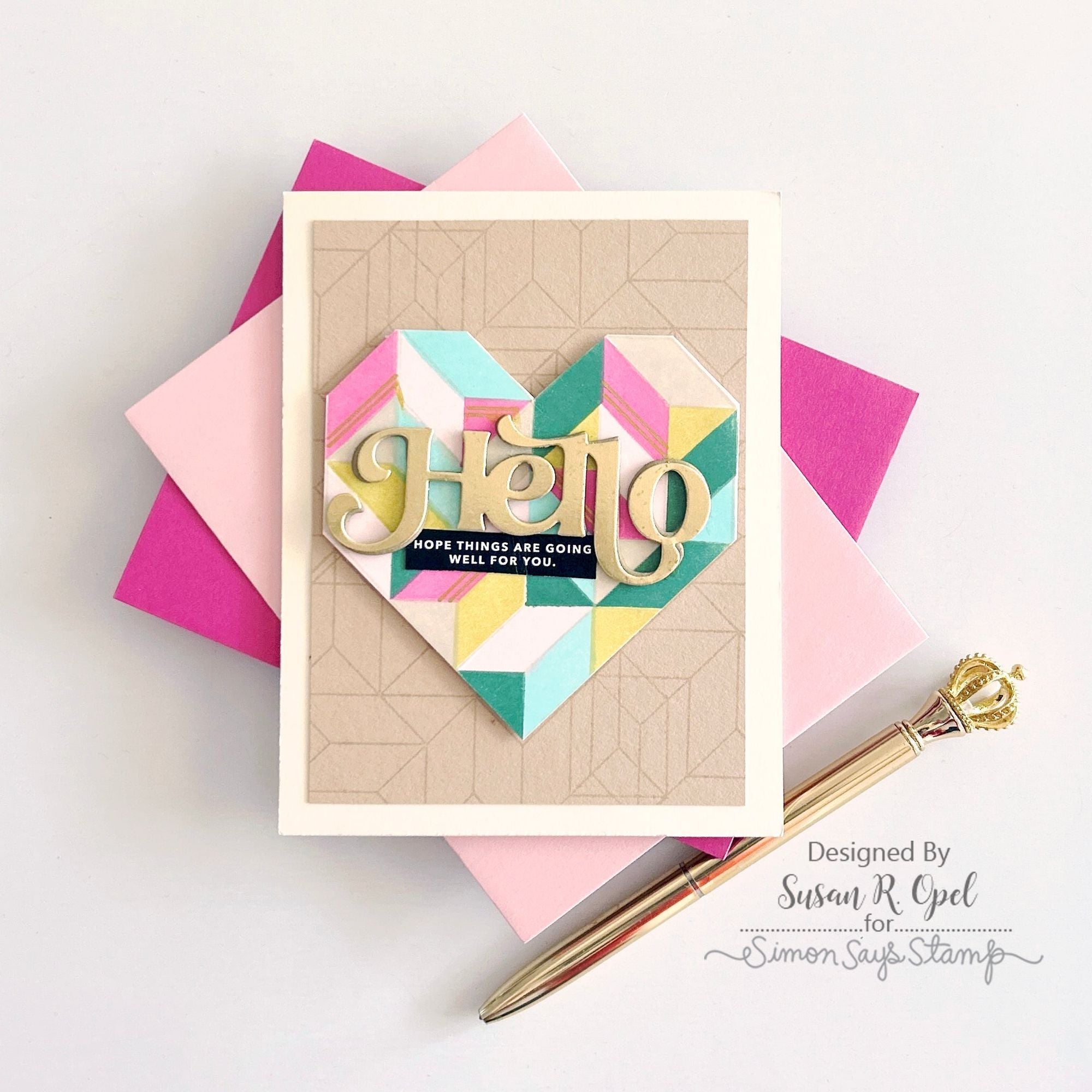 Simon Says Stamp Sentiment Strips Reverse Bold Hello sssg131135 Dear Friend