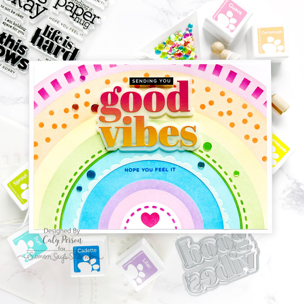 CZ Design Sentiment Strips Reverse Bad Day Good Vibes czg056 Sunny Vibes  Encouragement Card | color-code:ALT01