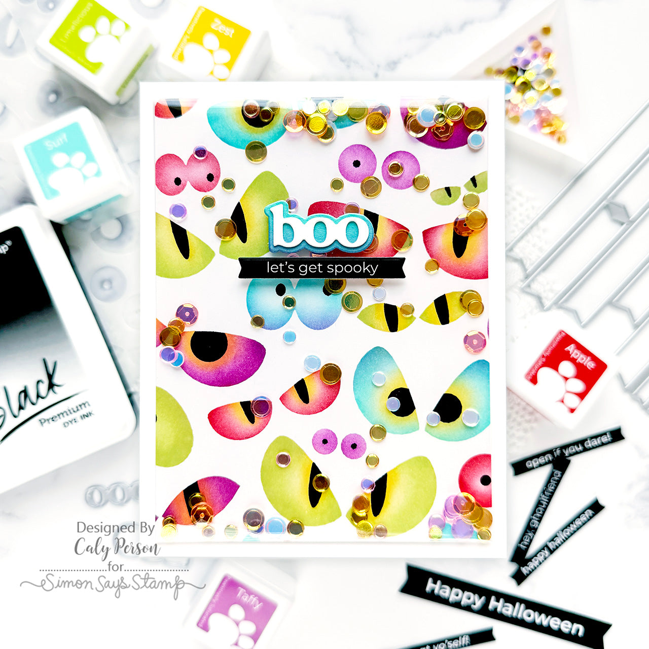 Simon Says Stamp EZ Strips Reverse Halloween 1014ez STAMPtember Halloween Card | color-code:ALT01
