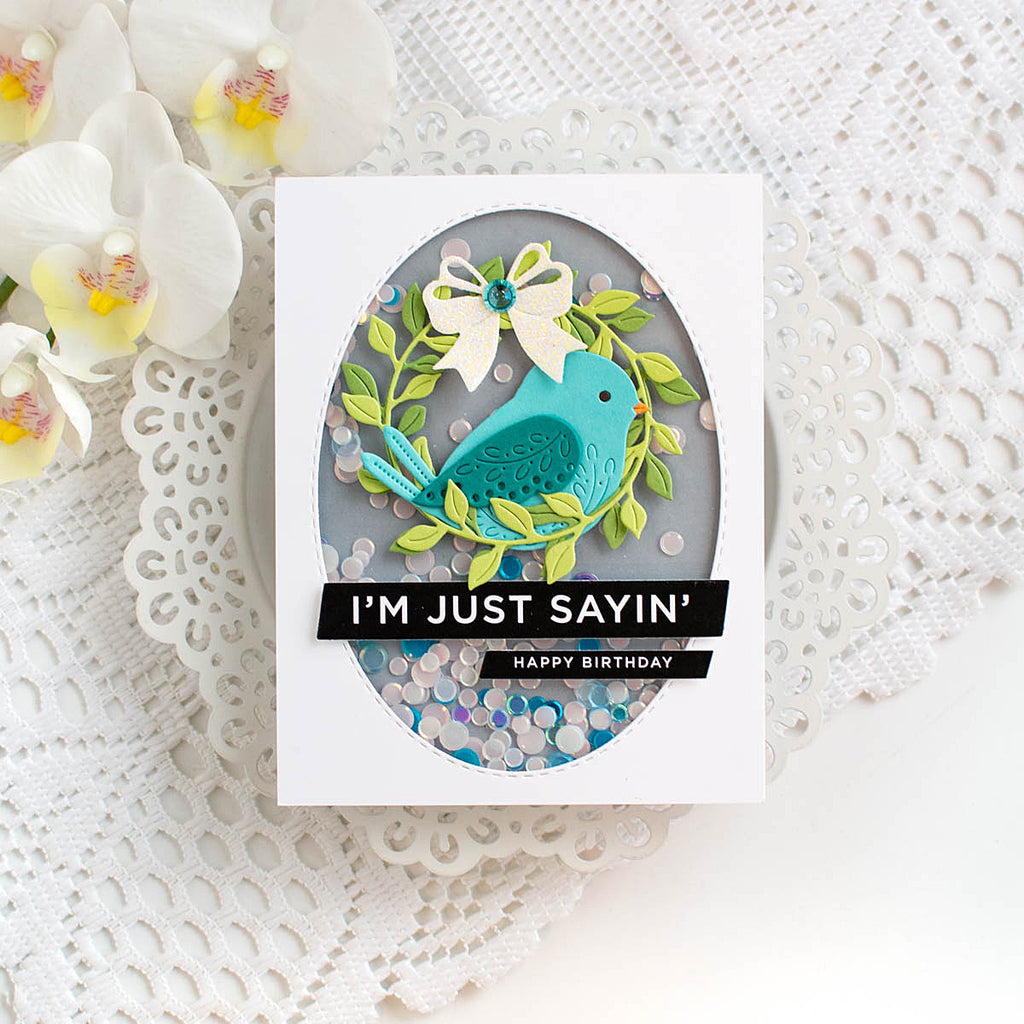 CZ Design Sentiment Strips and Die Just Sayin set1125js DieCember Birthday Card | color-code:ALT02