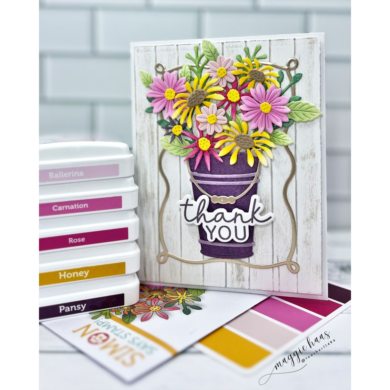 Simon Says Stamp Ribbon Loop Frames Wafer Dies 1510sd Beautiful Moments Thank You Card