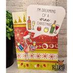 Riley And Company Funny Bones I'm Dreaming of a Wine Christmas Clear Stamp rwd-1405 flamingo