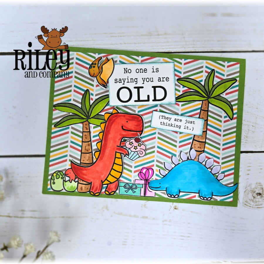Riley And Company Funny Bones No One Is Saying You Are Old Clear Stamp rwd-1402 dinosaur