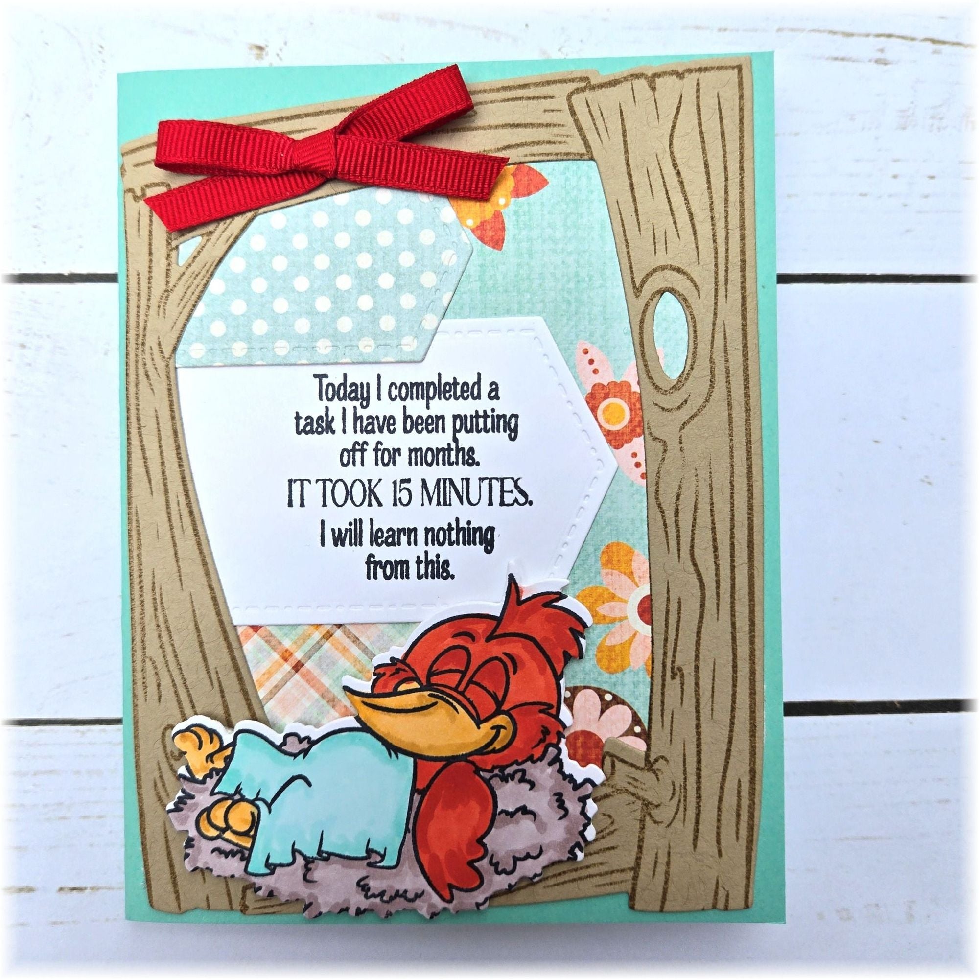 Riley And Company Wood Frame Die rd2017 red bow